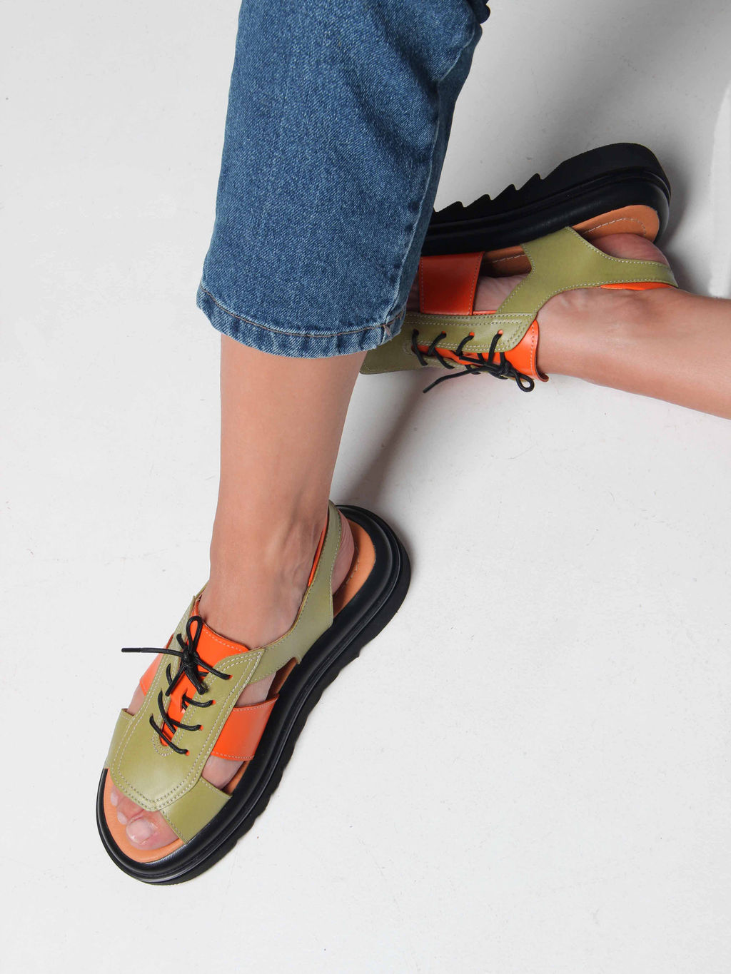 Босоножки 2029.2525bl. Авокадо оранжевый