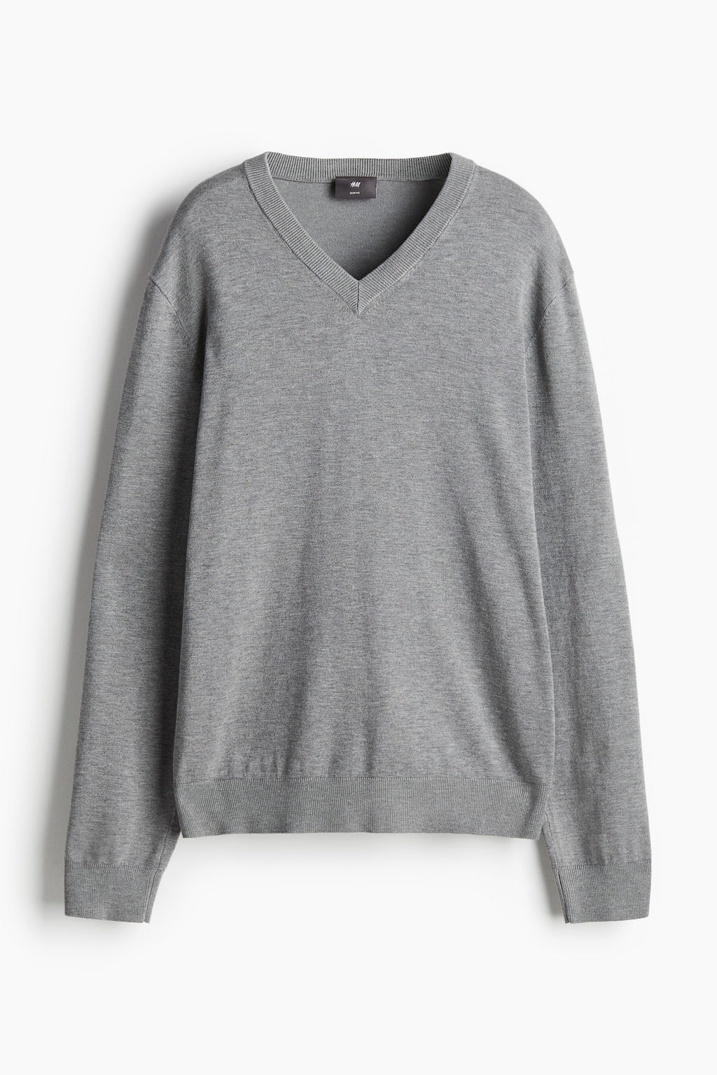 Jersey de punto fino con cuello de pico Slim Fit - H&m фото 4