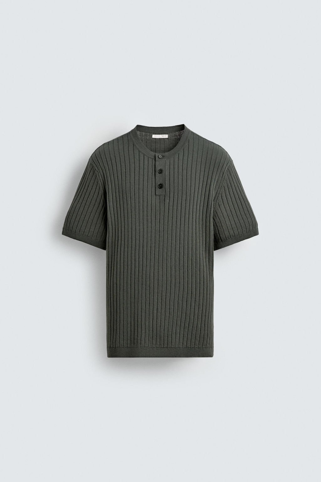 CAMISETA PUNTO CANAL? CUELLO PANADERO / Khaki - Zara фото 8