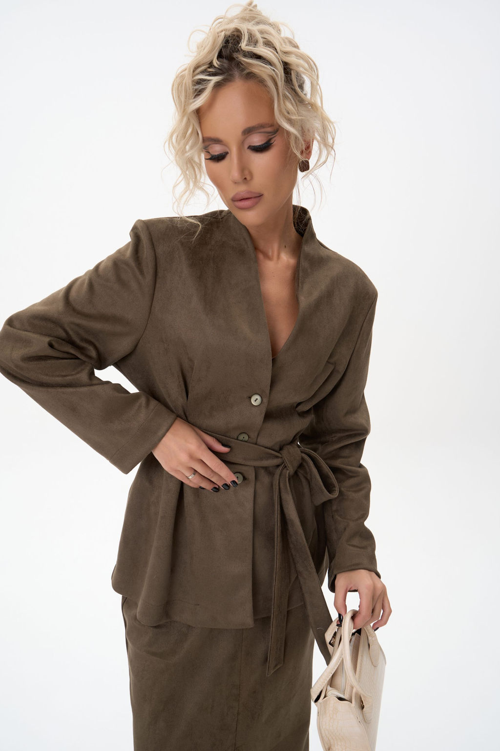 Жакет Майли (оливковый) - Эльза фото 4