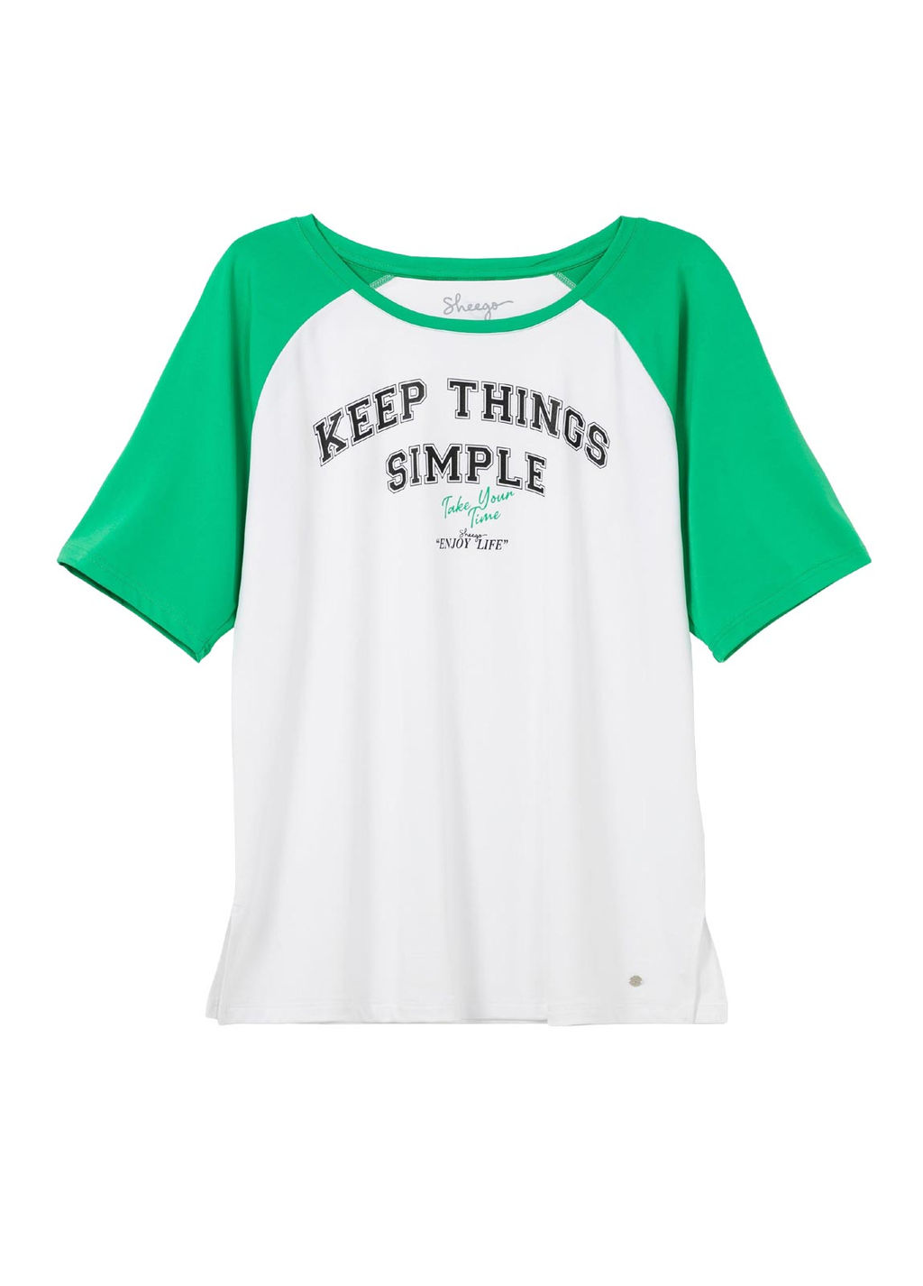 Блузка, бело-зеленая - Sheego фото 2