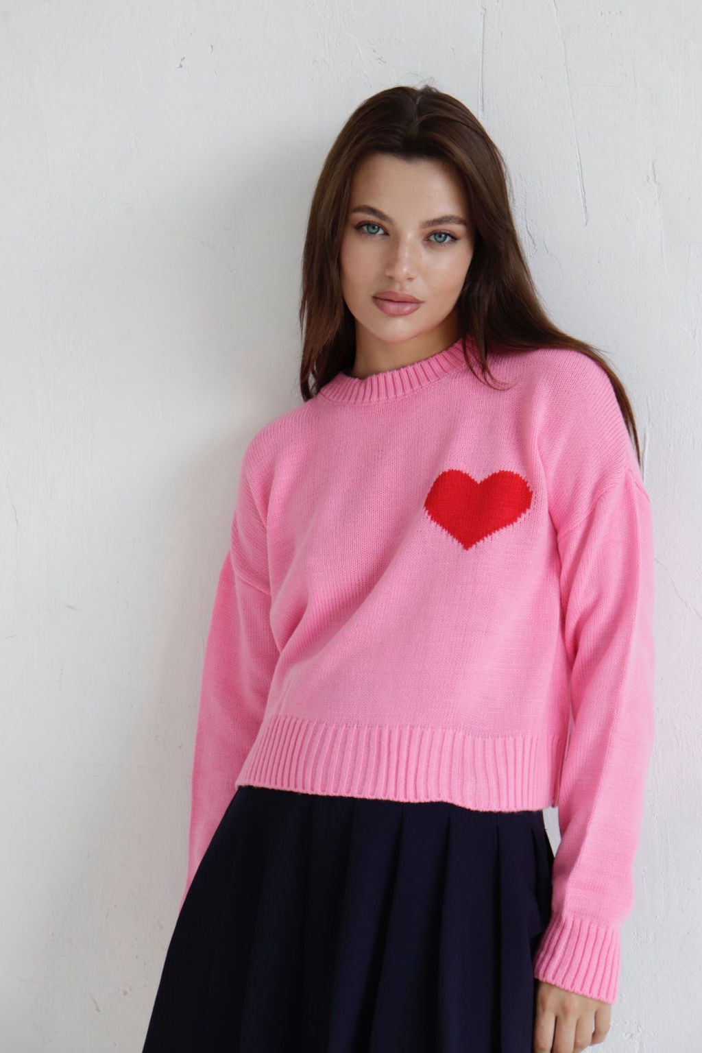 Джемпер Сердце розовый из хлопка - Martichelli фото 2