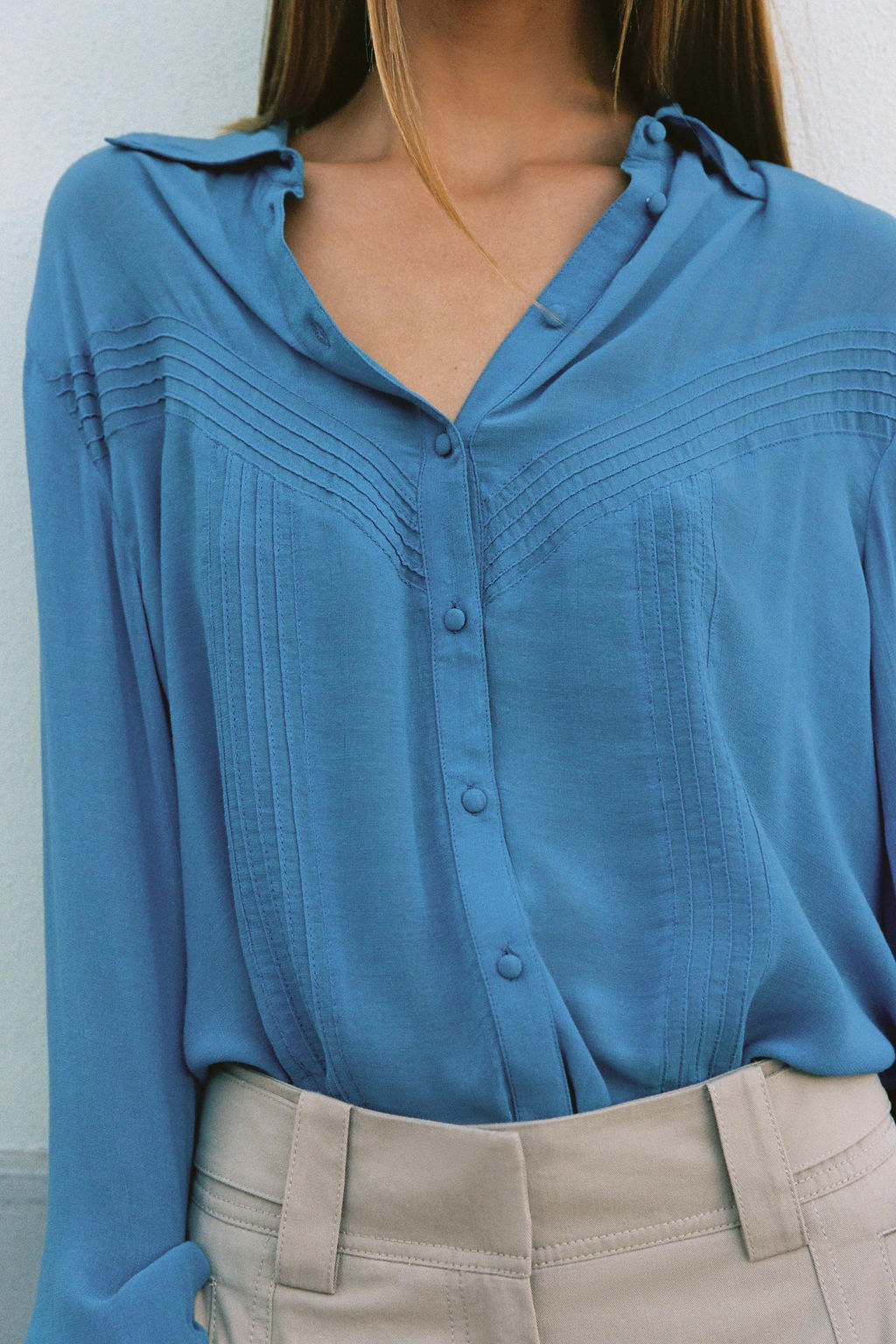 CAMISA FLUIDA JARETAS / Azul - Zara фото 2
