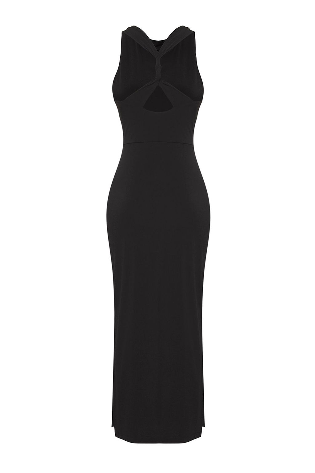 TRENDYOLMILLA Limited Edition Siyah S?rt Detayl? Bodycon Maxi Esnek Orme Elbise TWOSS25EL00484 фото 7