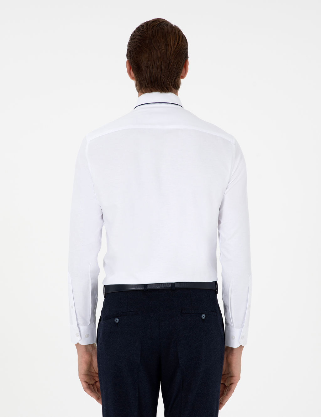 Beyaz Slim Fit Uzun Kollu G_mlek