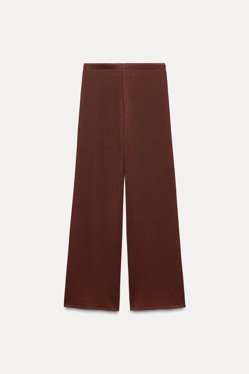 PLAIN KNIT STRAIGHT-LEG TROUSERS - Zara фото 5