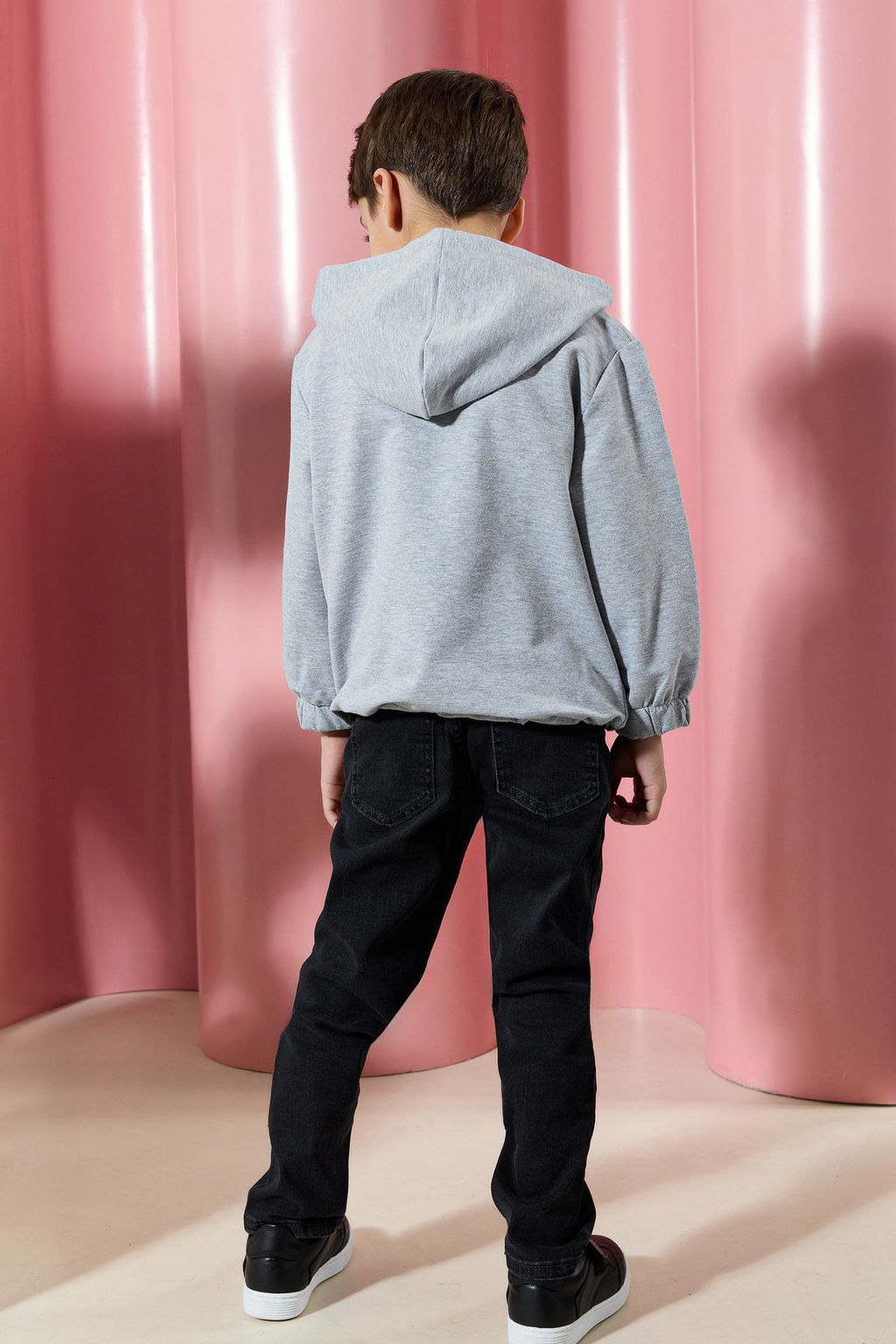 Gri Melanj Unisex Kapusonlu Pamuklu Fermuarl? Orme H?rka TKDAW25HI00001 - Trendyolmilla фото 7