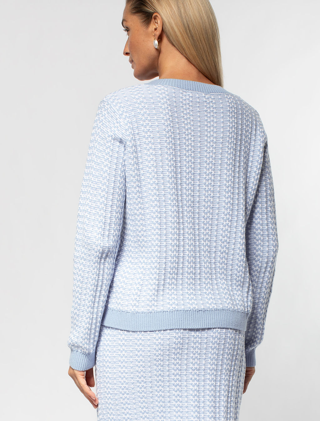 VILATTE / Жакет фактурной вязки с золотистыми пуговицами  фото 7