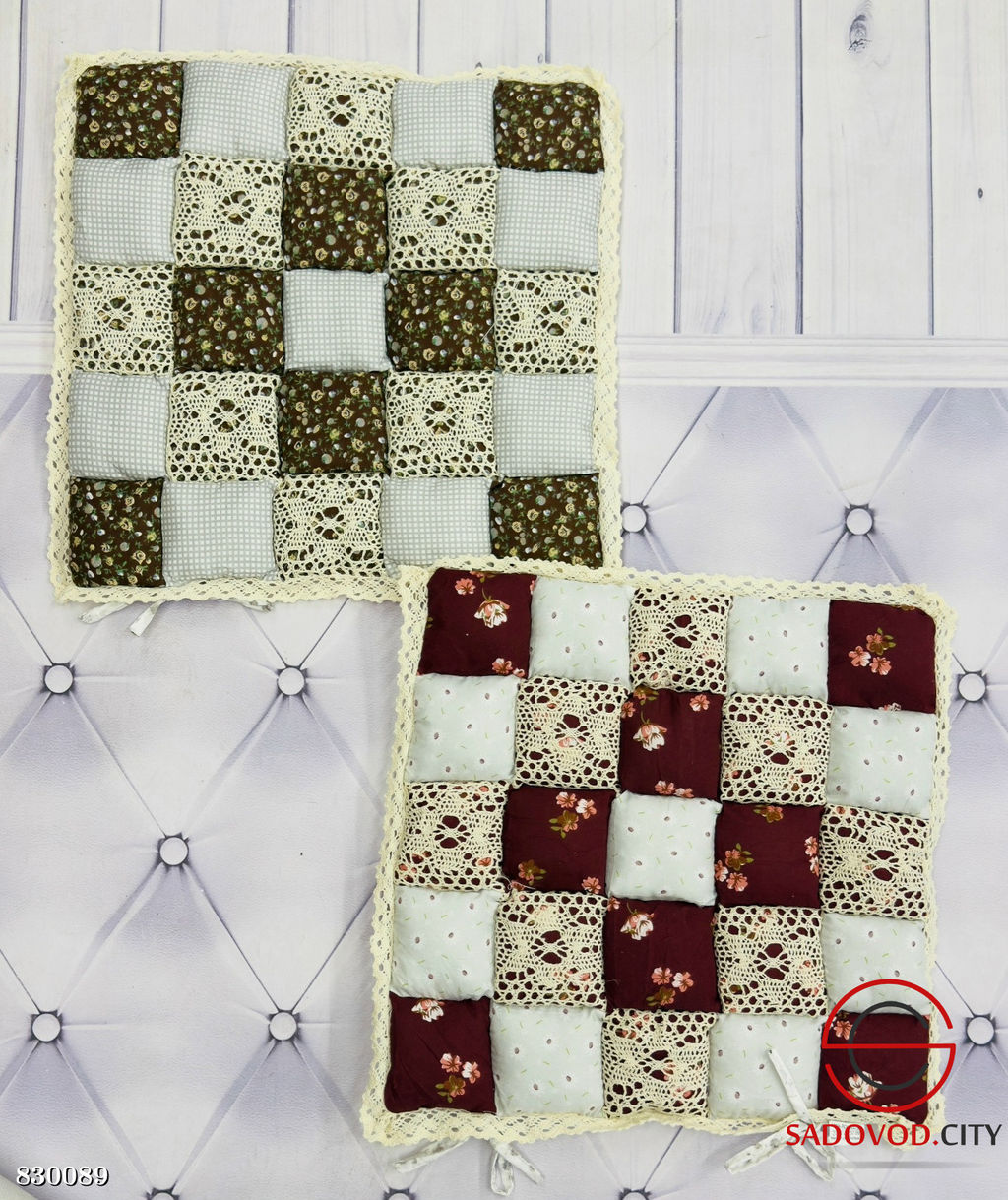 Сидушка на стул, лоскутный