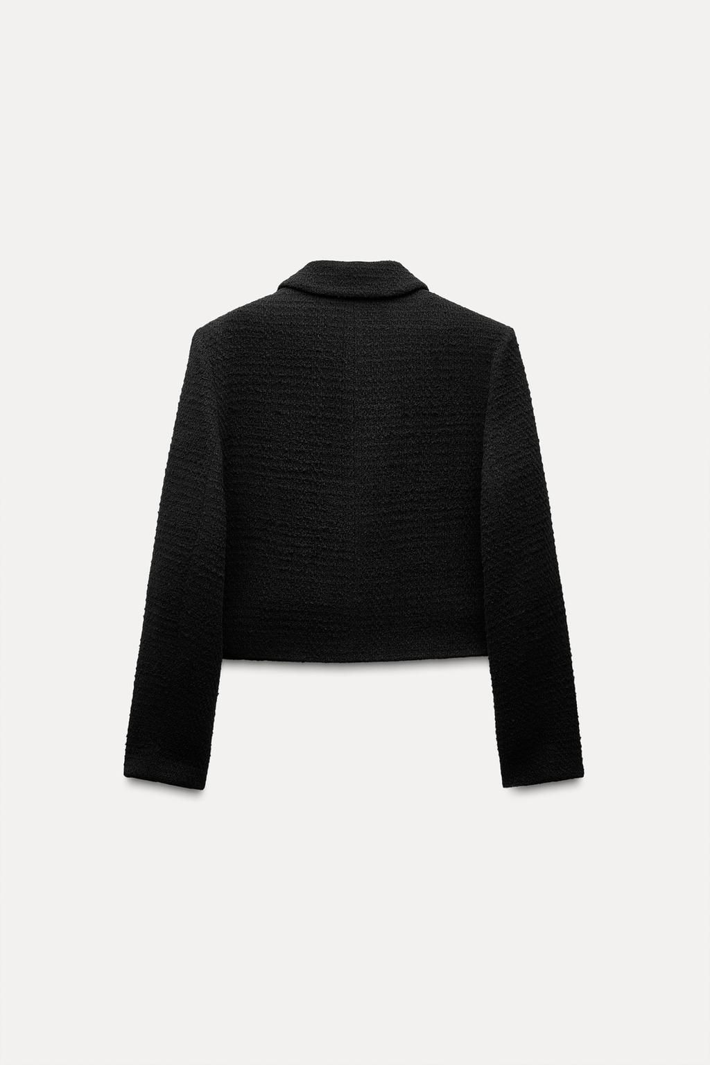 TEXTURED JACKET WITH BOW BUTTON - Zara фото 5