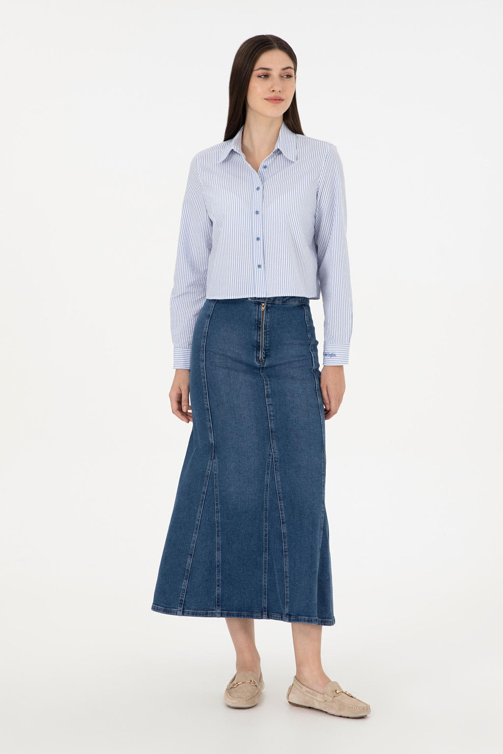 Женская синяя джинсовая юбка Неожиданная скидка в корзине