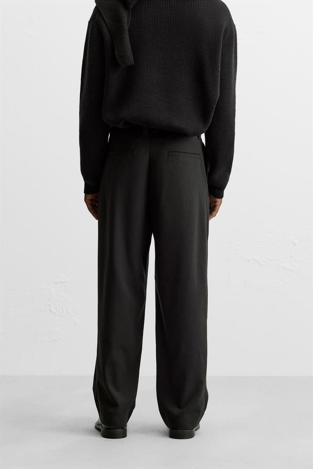WIDE-FIT PLEATED TROUSERS - Zara фото 3