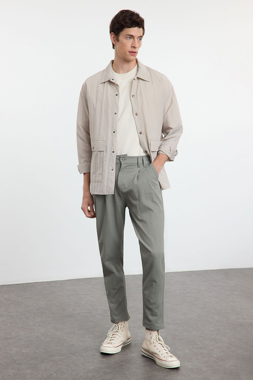 TRENDYOL MAN Haki Havuc Kesim Orme Rahat Esnek Pantolon TMNAW25PL00016 - Trendyolmilla фото 2