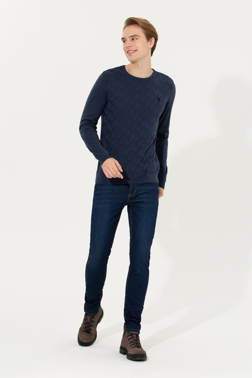 U. S. Polo Assn / Мужской темно-синий базовый свитер - U.s. polo assn фото 16