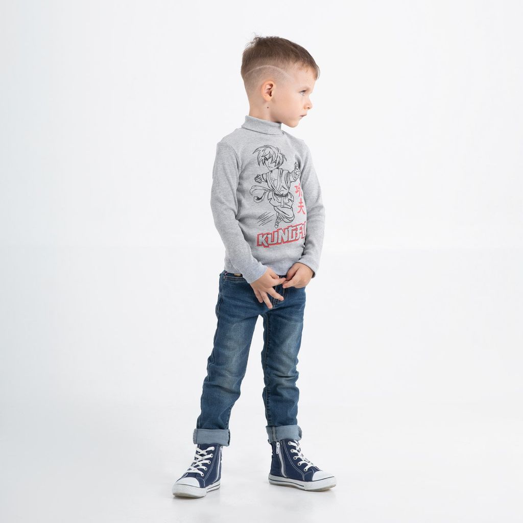 CRB wear/CWKB 62818-11-283 Водолазка для мальчика, светло-серый меланж/Ex.Cherubino  фото 2