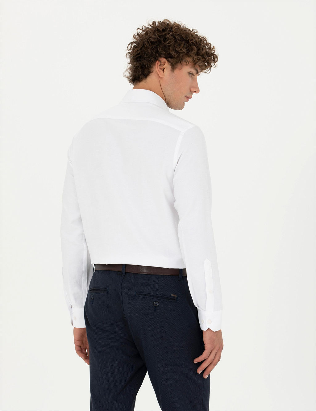 Beyaz Slim Fit Uzun Kollu G_mlek - Pierre cardin фото 5