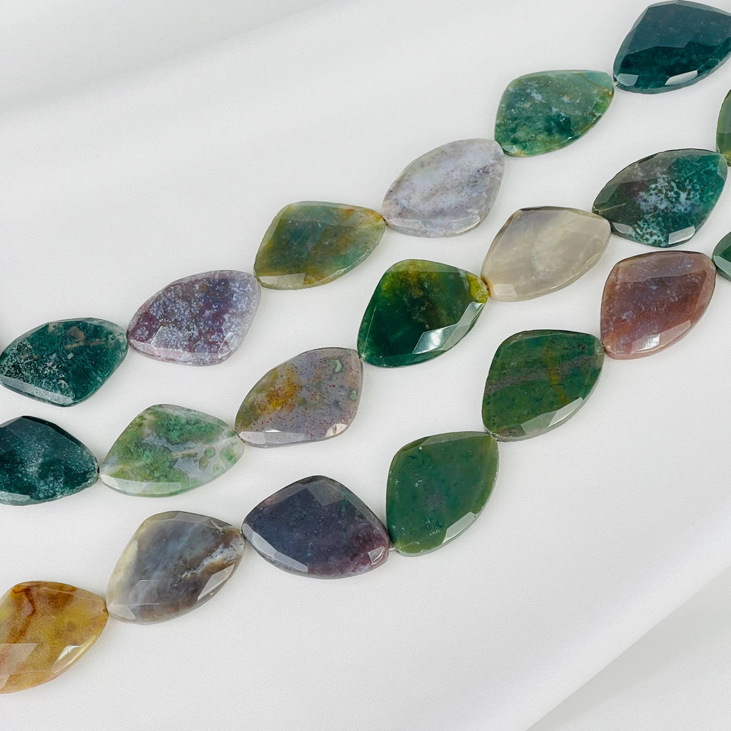 Бусины для украшений из Мохового агата 39 см