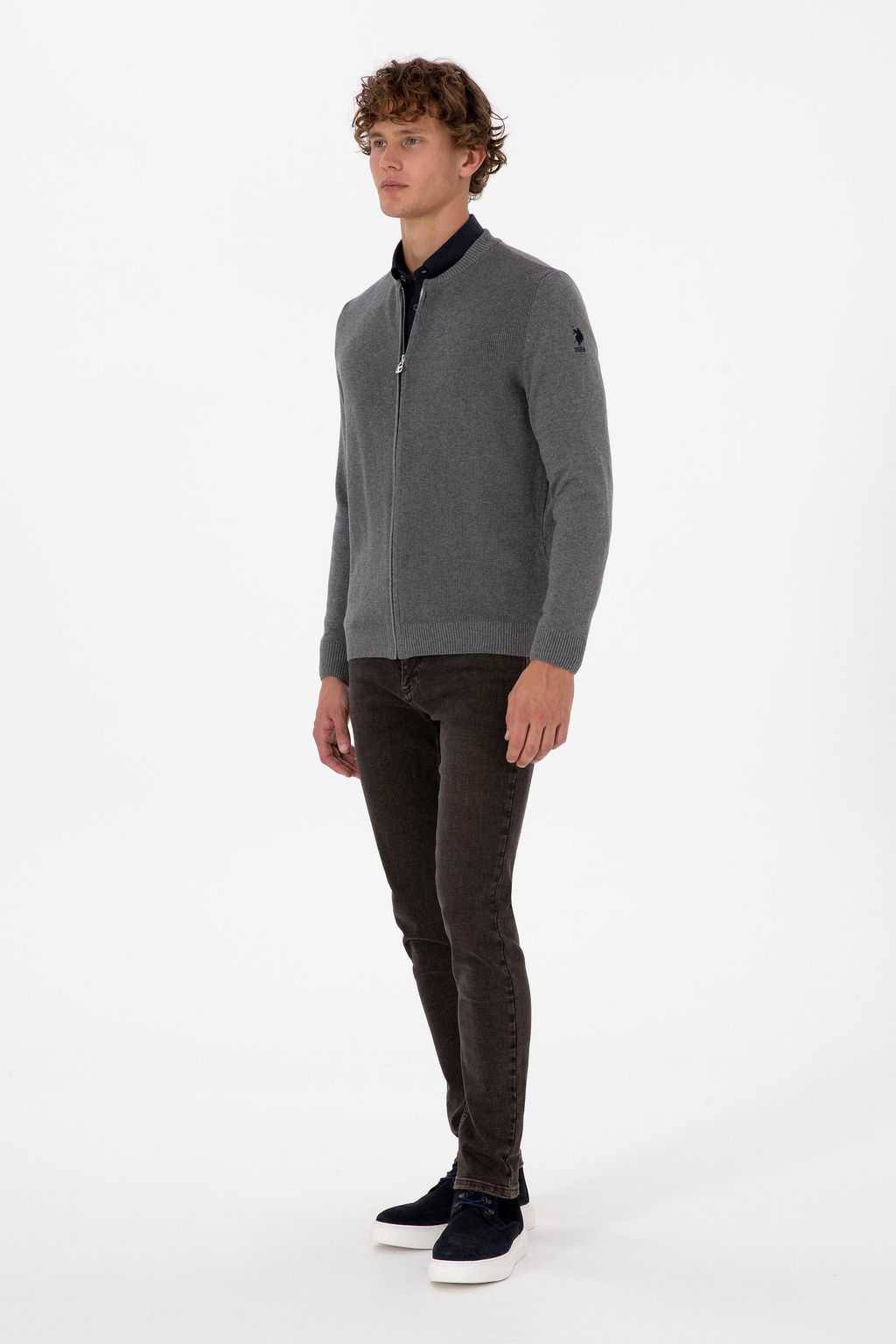 Erkek Gri Melanj Basic Triko H_rka Sepette S_rpriz _ndirim - U.s. polo assn фото 4