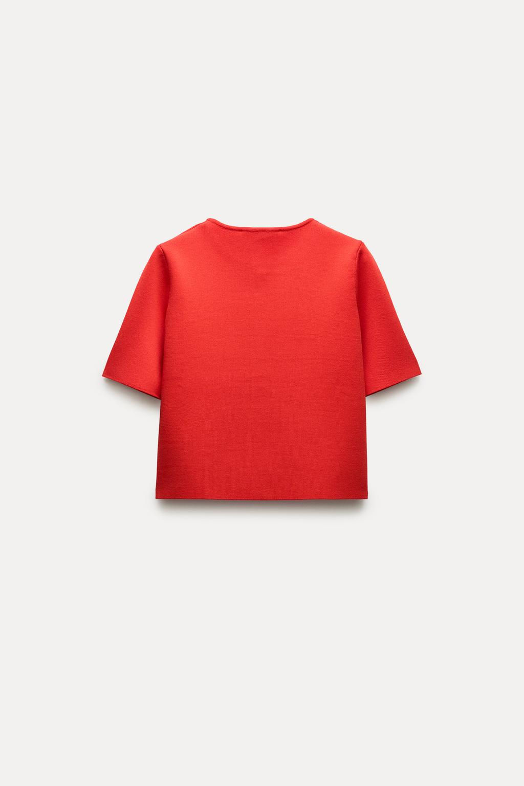 PLAIN KNIT CROPPED CARDIGAN - Zara фото 4