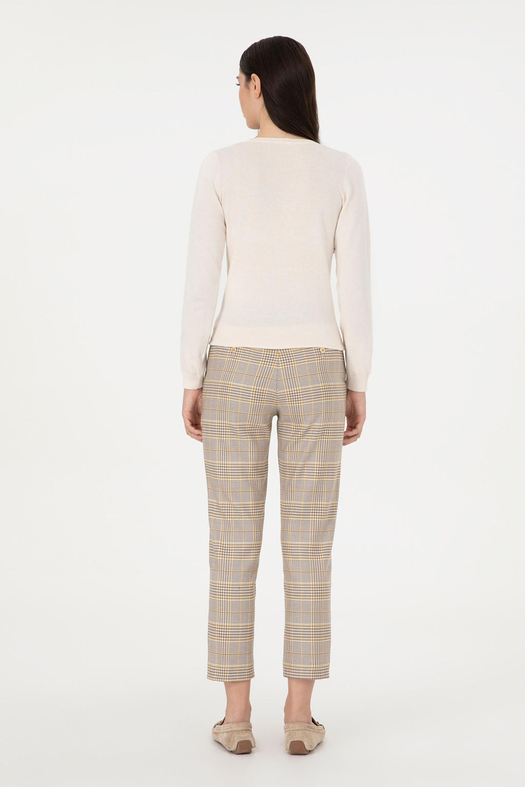Kad_n Sar_ Carrot Hight Waist Fit Kanvas Pantolon