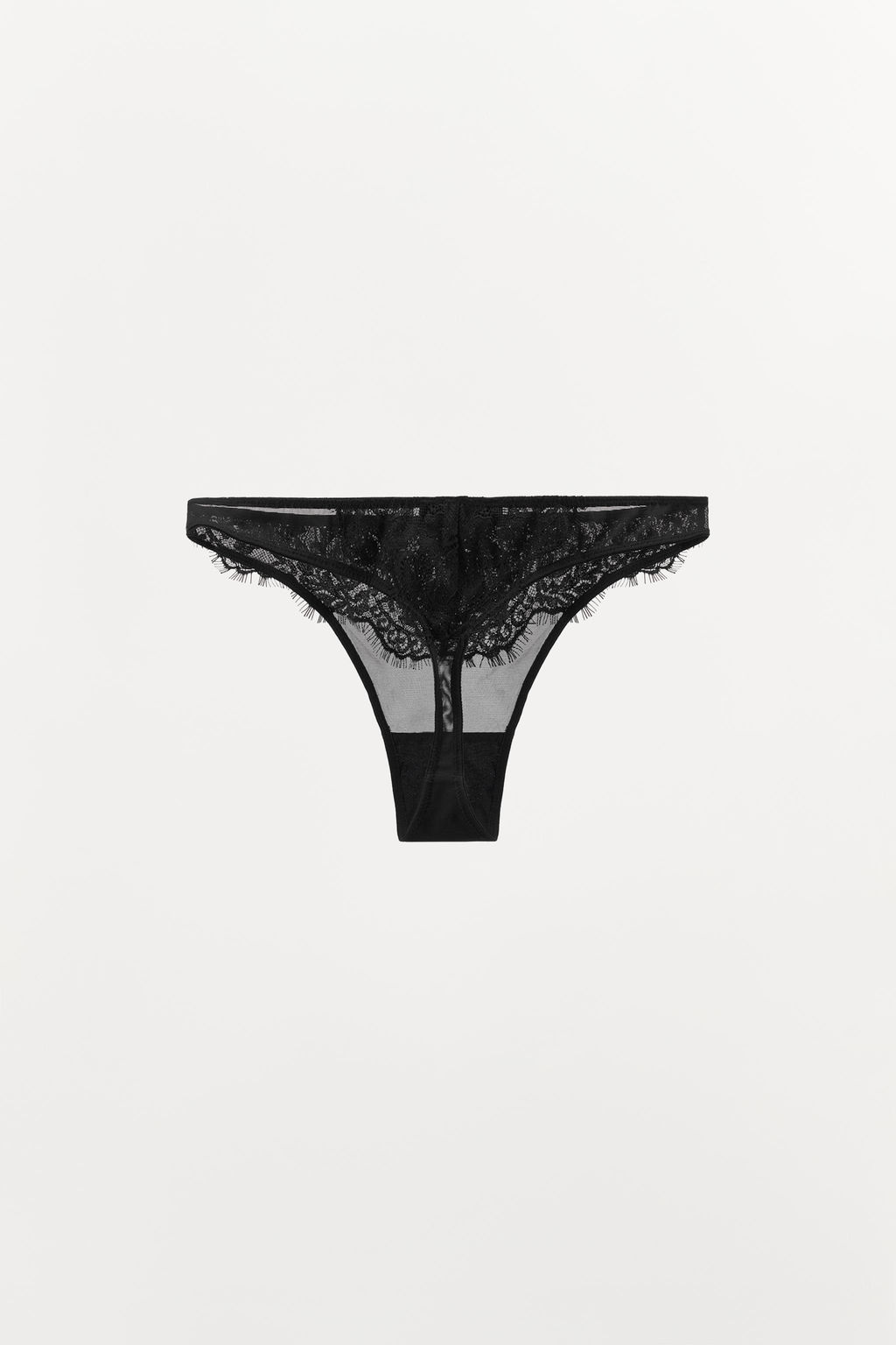 MESH THONG WITH LACE TRIM - Zara фото 4