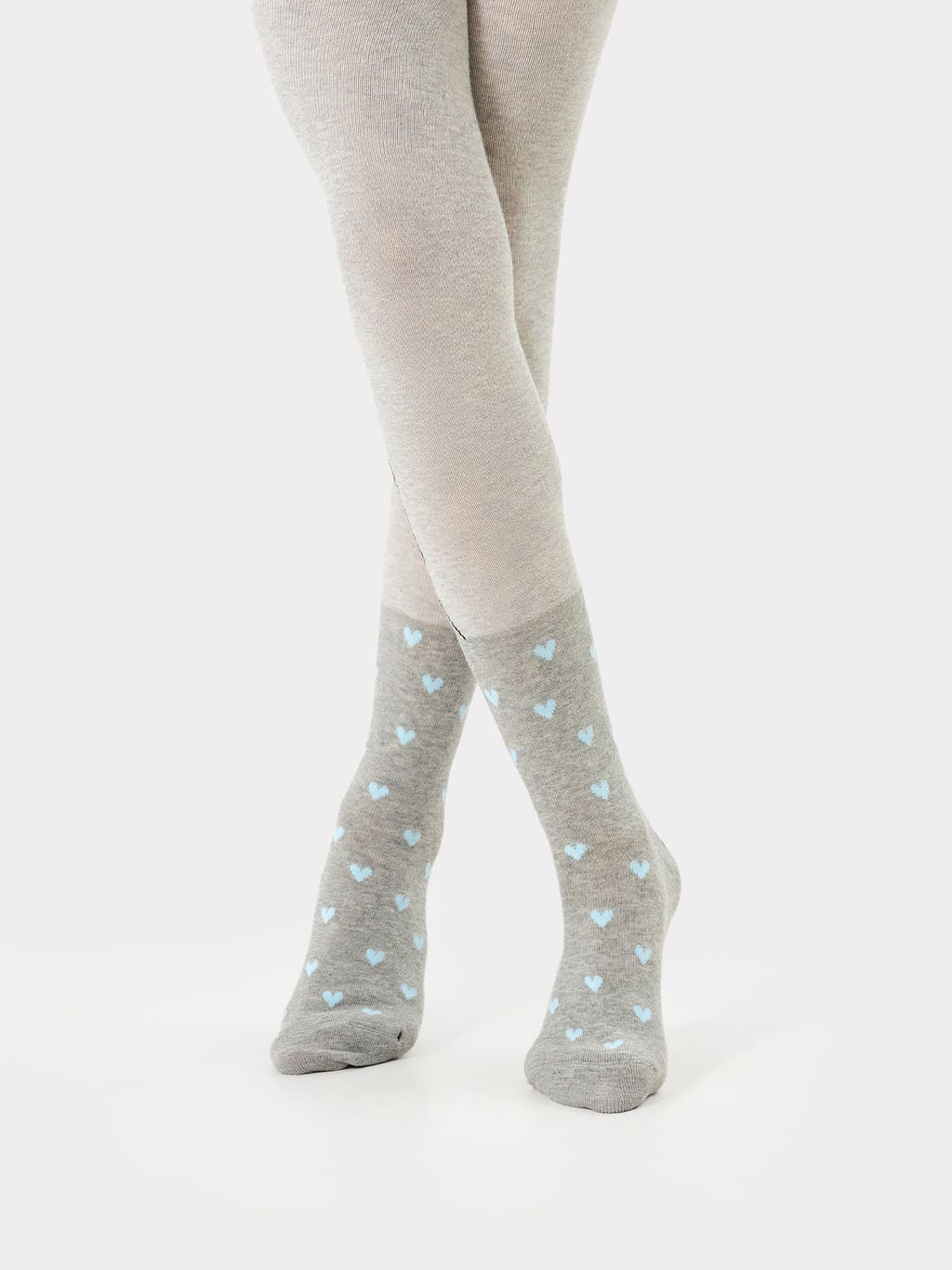 Цена за 3 пары! Колготки для девочек серые с рисунком в виде аниме и сердечек - Mark formelle фото 2