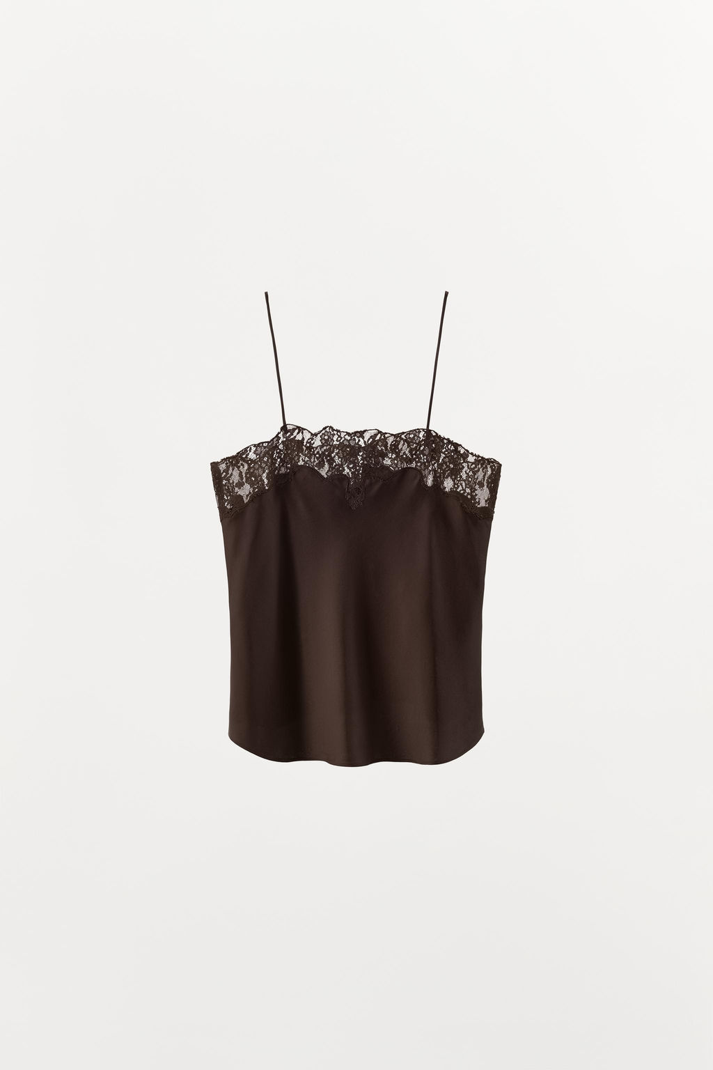 SATIN TOP WITH LACE - Zara фото 5