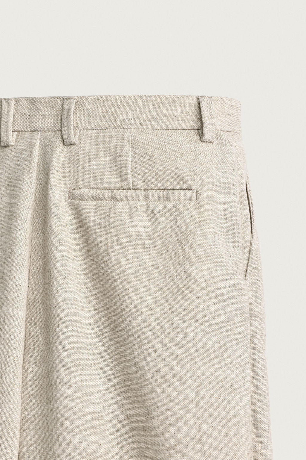 PANTAL?N RELAXED FIT ESTRUCTURA PLIEGUES / Beige claro - Zara фото 9