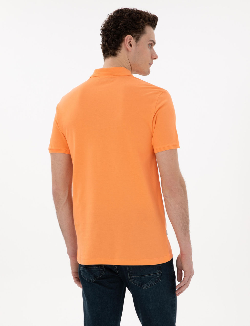Turuncu Slim Fit K_vr_lmaz Polo Yaka Basic Ti__rt - Pierre cardin фото 5