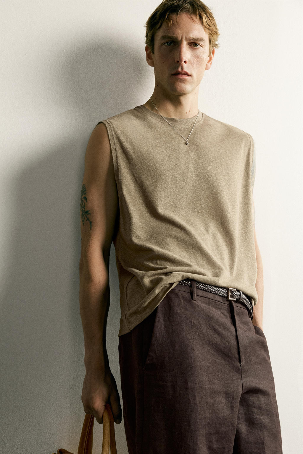 CAMISETA TANK RELAXED FIT ALGOD?N - LINO / Leopardo - Zara фото 6