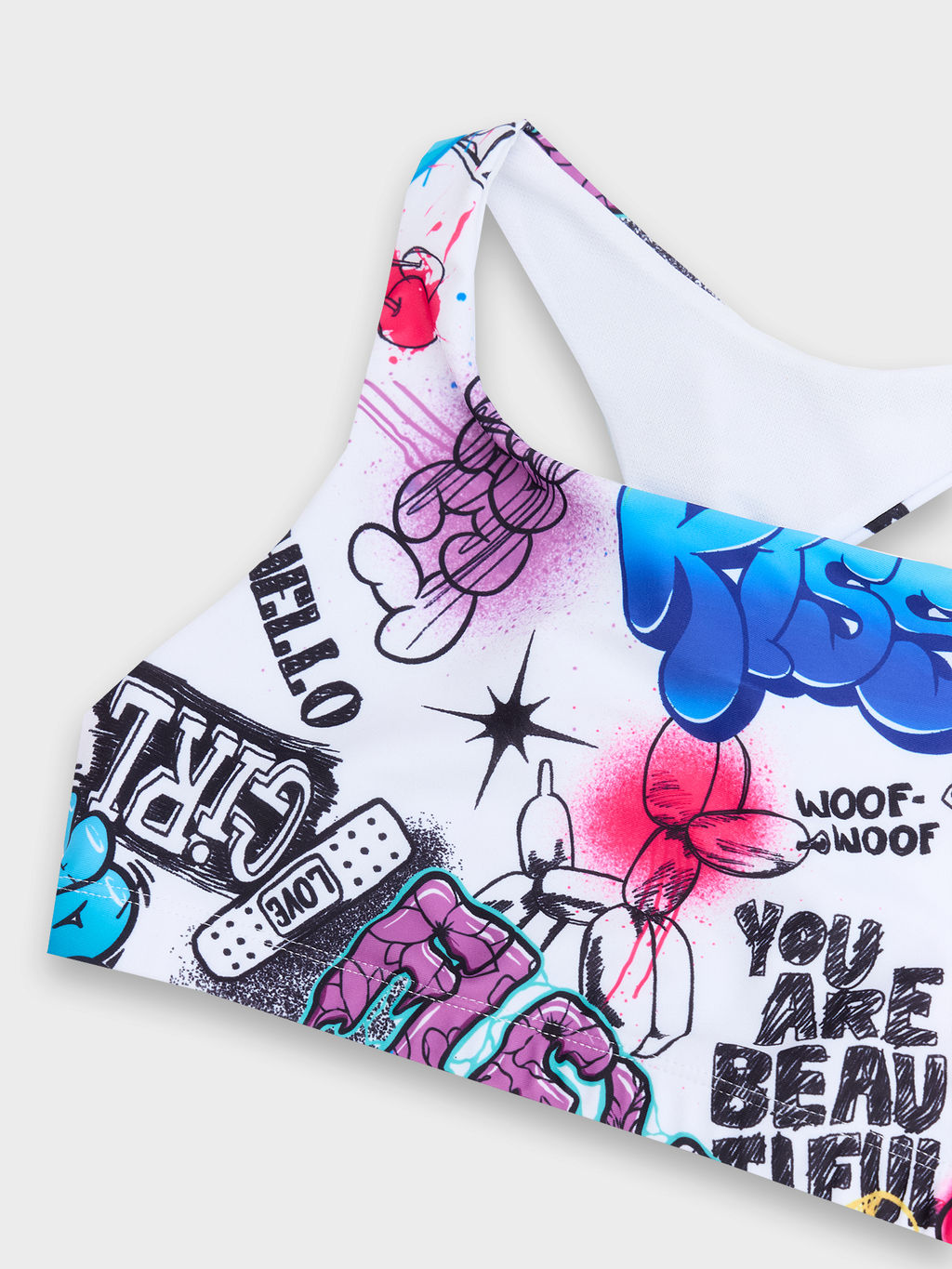 Купальный костюм для девочек черный с принтом граффити - Mark formelle фото 7