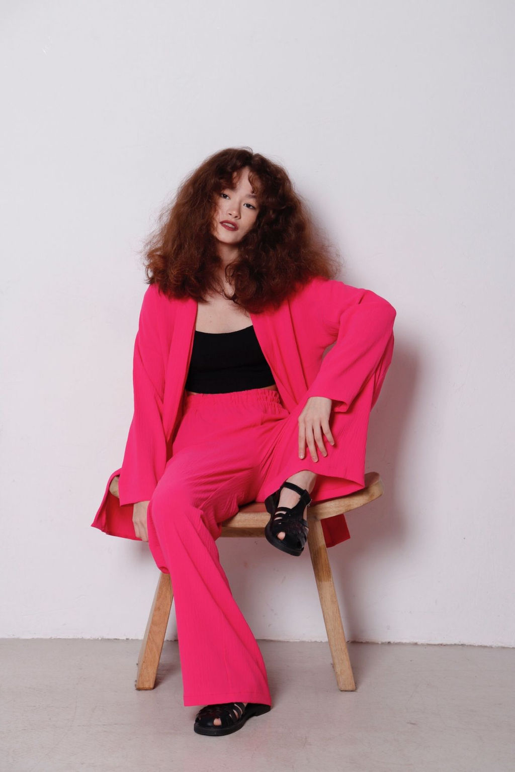 9183 Костюм из кимоно и брюк-палаццо ярко-розовый - Martichelli фото 25