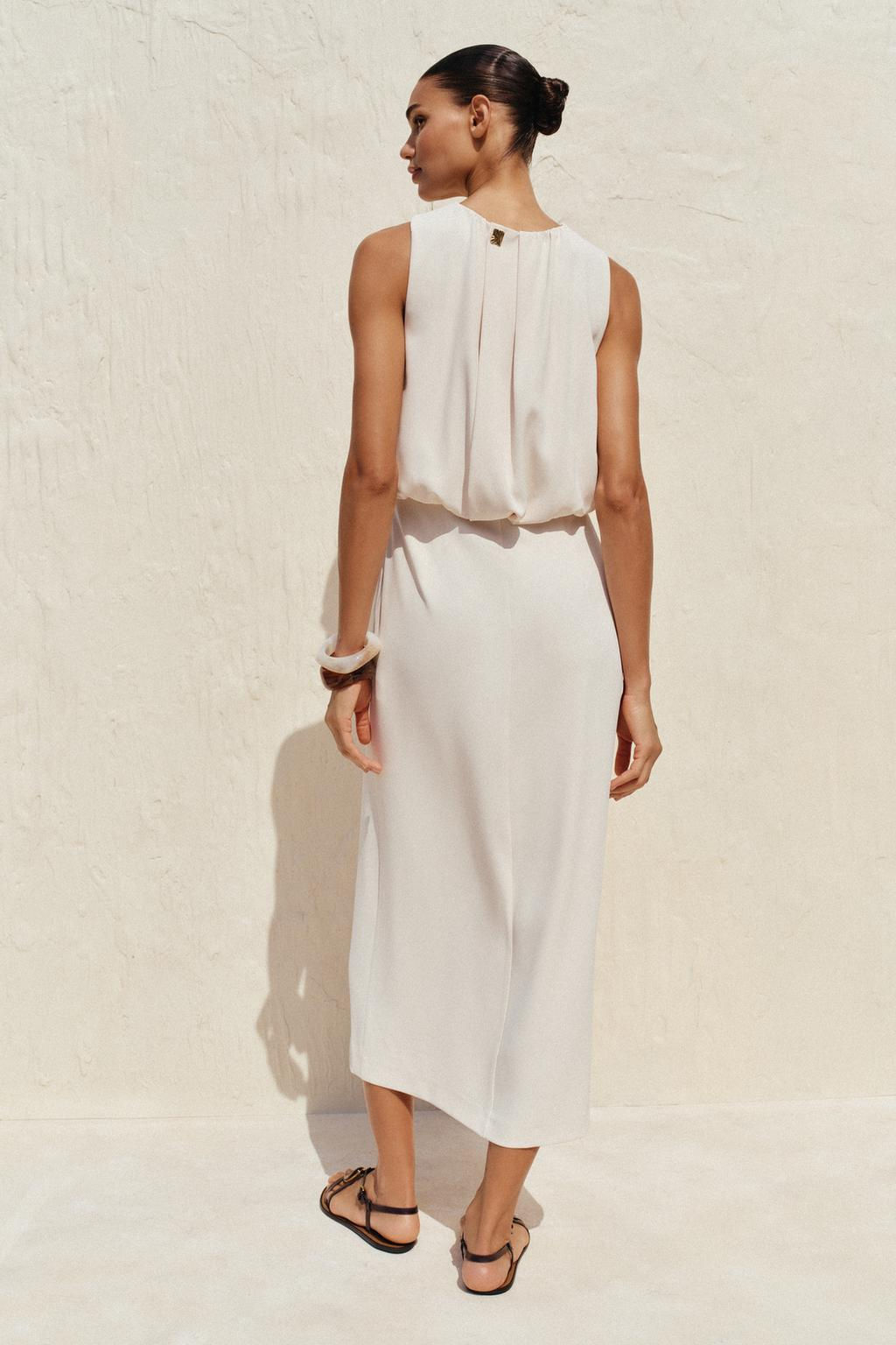 GATHERED WAIST MIDI DRESS - Zara фото 5