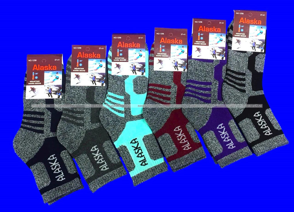 Цена за 12 пар. "АЛЯСКА" Термоноски спортивные ВНУТРИ МАХРА женские, подростковые арт. 1258