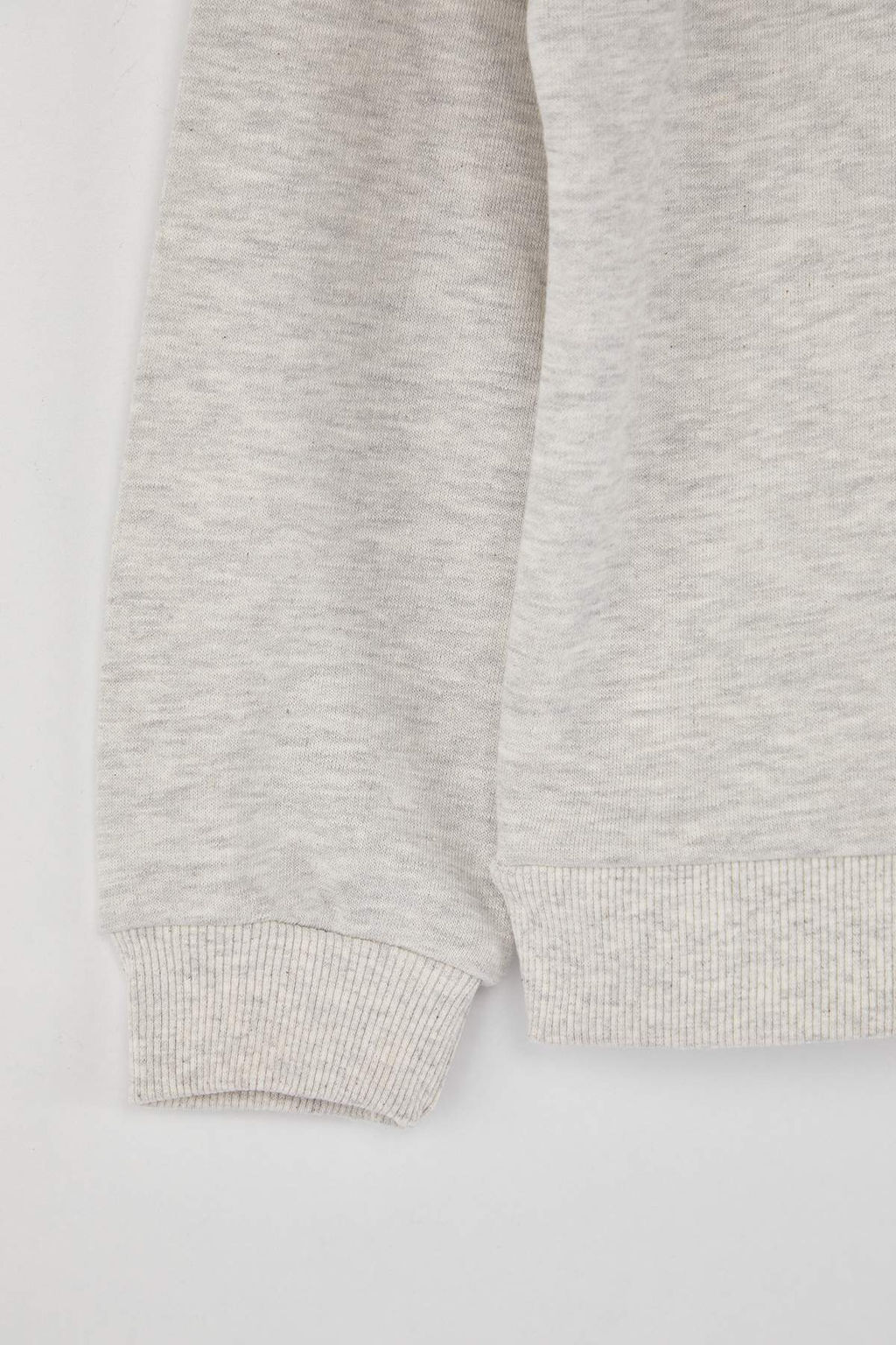 Kar Melanj Pamuklu Fiyonklu Bisiklet Yaka Oversize Orme K?z Cocuk Sweatshirt TKDAW26SW00022 - Trendyolmilla фото 3