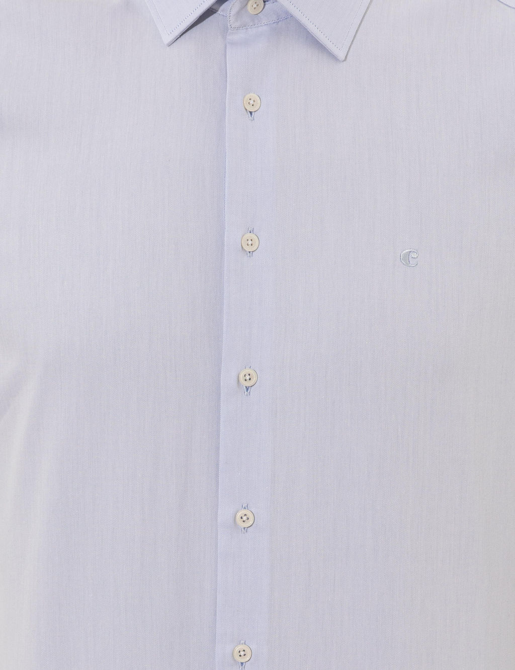 Голубая базовая рубашка зауженного кроя с длинным рукавом - Cacharel фото 6