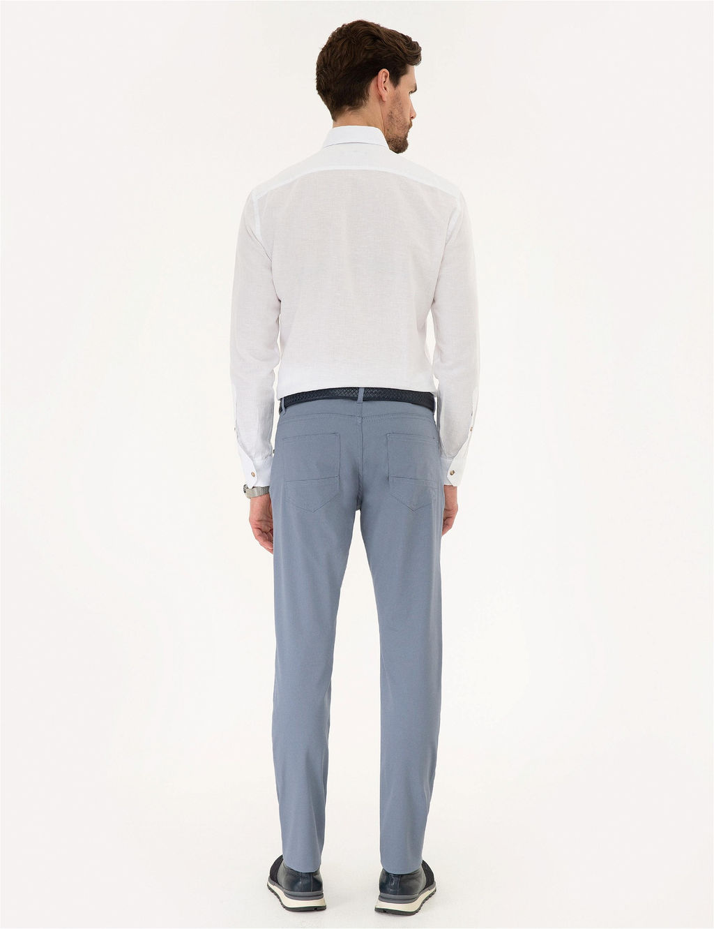 Koyu Mavi Slim Fit Kanvas Pantolon - Pierre cardin фото 3