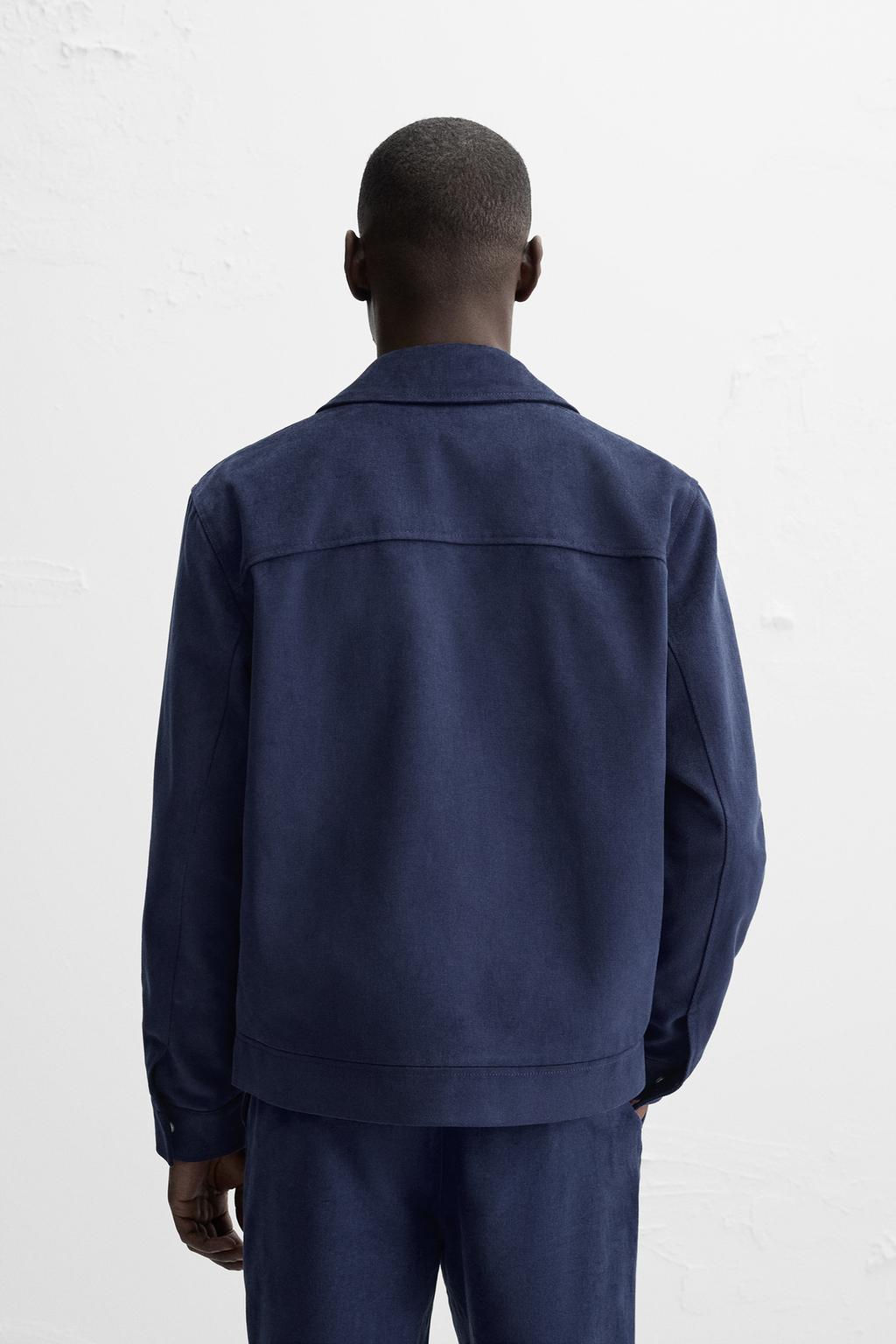 LYOCELL/COTTON ZIP-UP OVERSHIRT - Zara фото 3