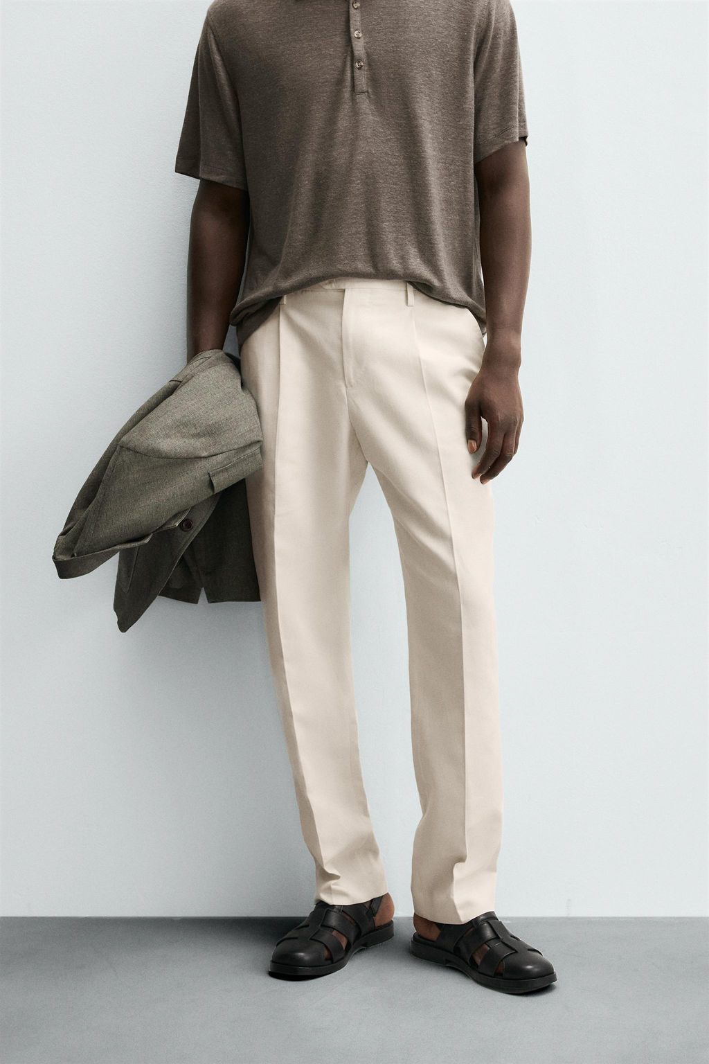 REGULAR FIT PLEATED TROUSERS - Zara фото 2