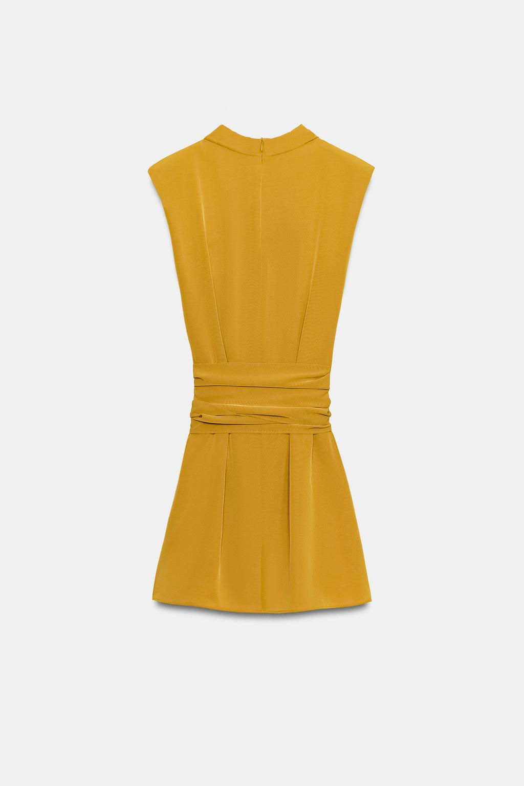 VESTIDO CORTO LAZADA HOMBRERAS / Mostaza - Zara фото 10