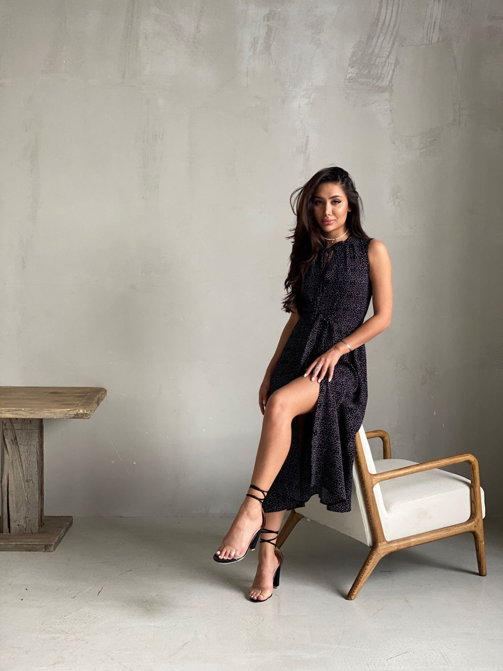 Платье, как из к/ф Красотка, чёрное в горошек - Martichelli фото 16