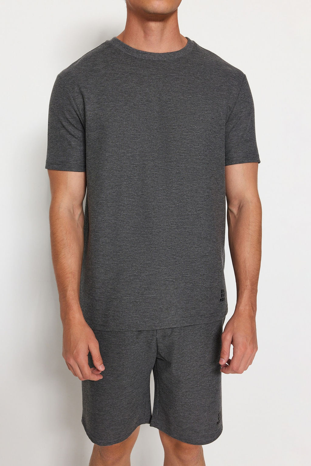 TRENDYOL MAN Mavi Regular Fit Waffle Sortlu Pijama Tak?m? TMNSS23PT00032 - Trendyolmilla фото 26