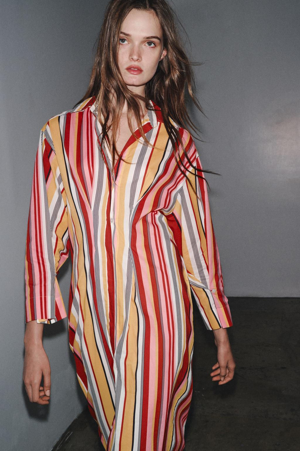 ZW COLLECTION STRIPED SHIRT DRESS - Zara фото 5