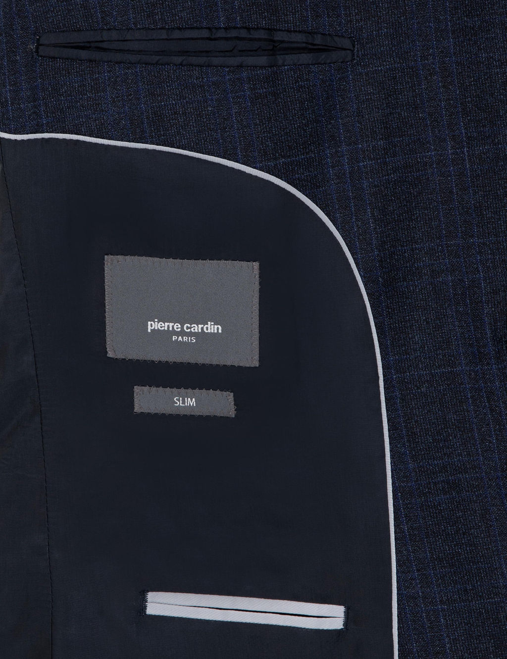 Lacivert Slim Fit Ekose Y_n Tak_m Elbise