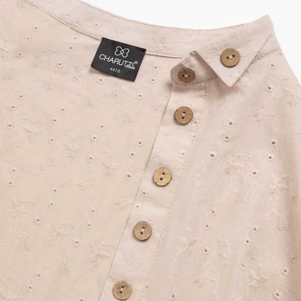 Рубашка из 100% хлопка, Дивная смелость (beige) - Charutti фото 24