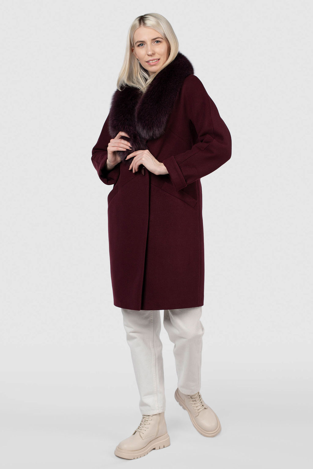 Мех натуральный (песец) Пальто утепленное Термофинн 100 г - El podio фото 2