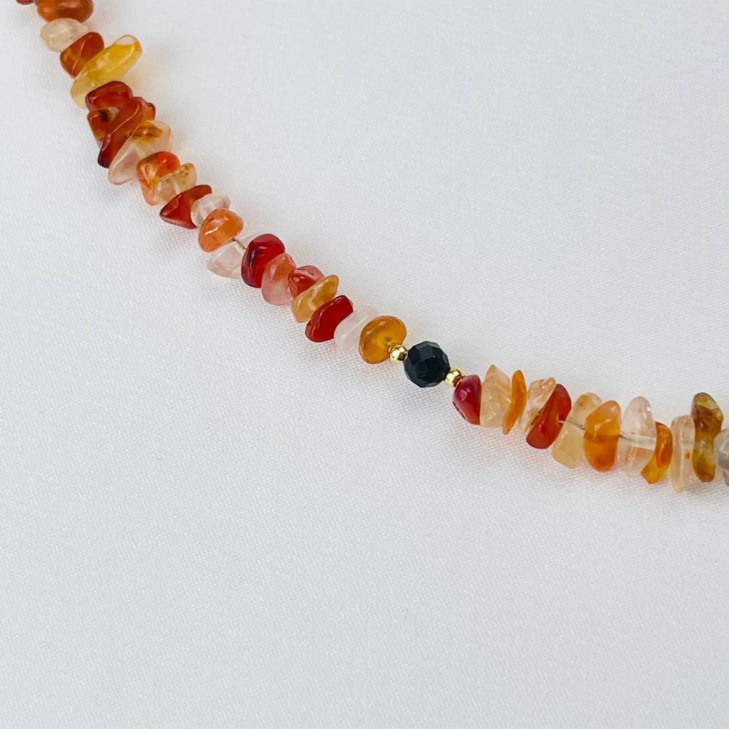 Колье из Сердолика и Обсидиана 45 см +