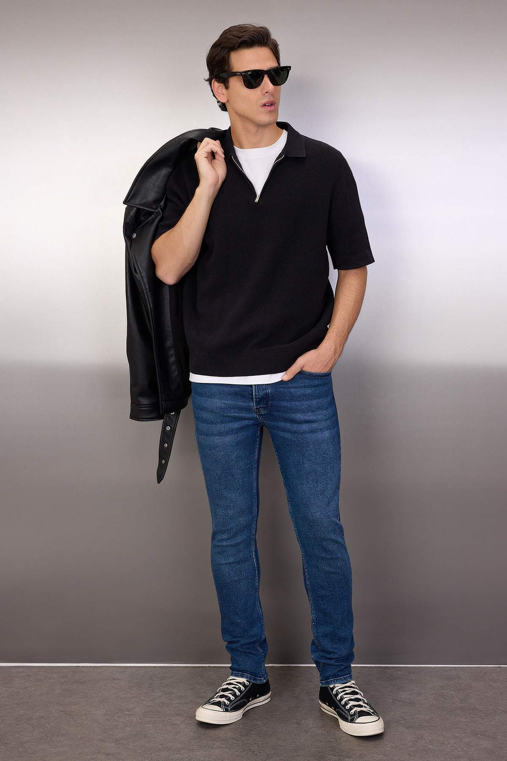 TRENDYOL MAN Siyah Skinny Fit Esnek Kumas Dar Kesim Jeans TMNAW23JE00047 - Trendyolmilla фото 59