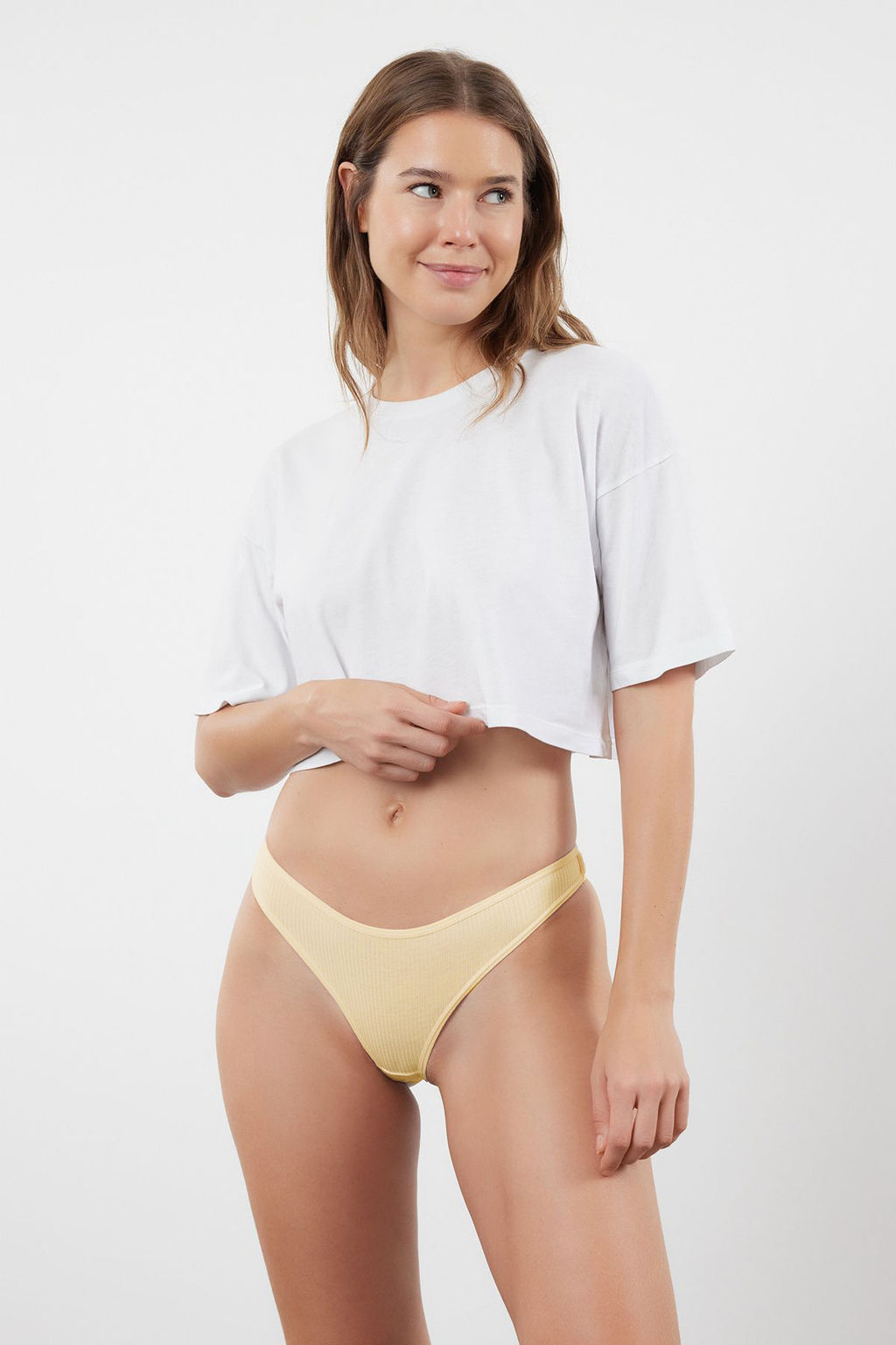 TRENDYOLMILLA Cok Renkli 5li Paket Fitilli Tanga Orme Kulot THMSS24KU00045  фото 12