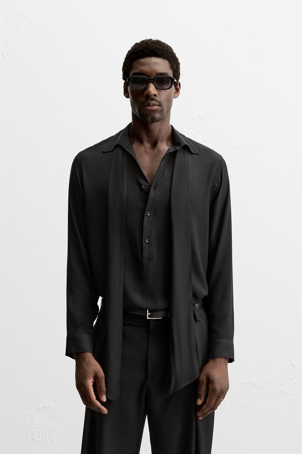SATIN SHIRT WITH BOW - Zara фото 2